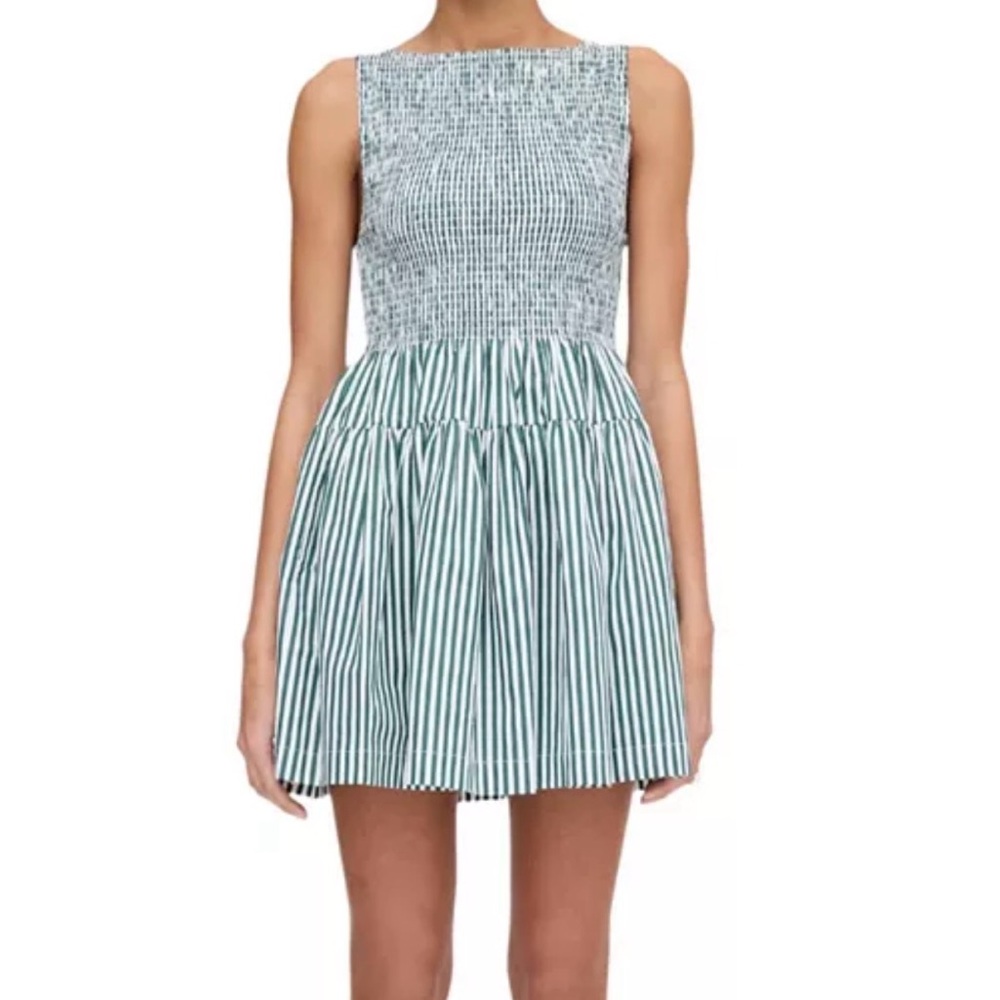 Hill House mini cosima Green and White Nap Dress